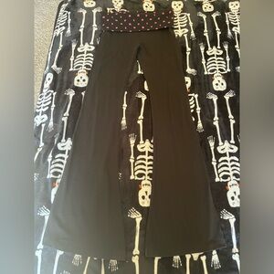 Victoria’s Secret PINK - Black Leggings With Black & Pink Foldover